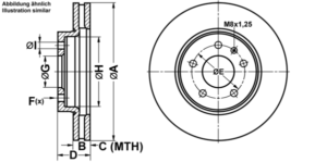 ATE Bremsesæt, skivebremser ijf14196e5 foraksel ventileret 296mm 29mm for CHEVROLET OPEL VAUXHALL