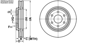 ATE Bremsesæt, skivebremser ijf1419bs9 foraksel ventileret 296mm 28mm for NISSAN