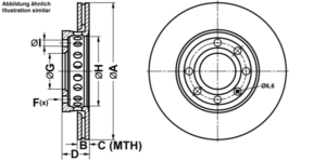 ATE Bremsesæt, skivebremser ijf1419jh3 foraksel ventileret 239mm 15mm for VAG