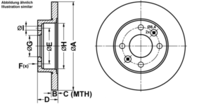ATE Bremsesæt, skivebremser ijf1419w31 foraksel fuld 238mm 12mm for RENAULT DACIA