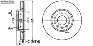 ATE Bremsesæt, skivebremser ijf1419xl9 foraksel ventileret 288mm 25mm for OPEL VAUXHALL SAAB CHEVROLET