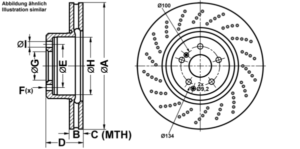 ATE Bremsesæt, skivebremser ijf1419yk1 foraksel perforeret/ventileret 360mm 36mm for MERCEDES-BENZ