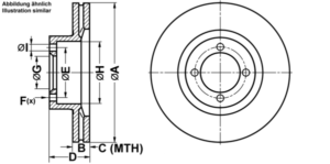 ATE Bremsesæt, skivebremser ijf141aqp9 foraksel ventileret 246mm 23mm for OPEL VAUXHALL