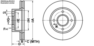 ATE Bremsesæt, skivebremser ijf141axz5 foraksel ventileret 239mm 24mm for FORD MAZDA
