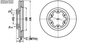 ATE Bremsesæt, skivebremser ijf141b0f1 foraksel ventileret 300mm 28mm for NISSAN