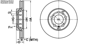 ATE Bremsesæt, skivebremser ijf141b4a9 foraksel ventileret 256mm 22mm for VAG SEAT SKODA