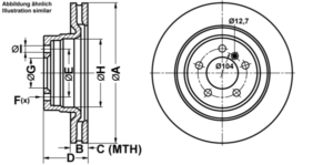 ATE Bremsesæt, skivebremser ijf141bpr3 foraksel ventileret 344mm 30mm for LAND ROVER
