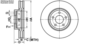 ATE Bremsesæt, skivebremser ijf141bxa7 foraksel ventileret 300mm 28mm for FORD VOLVO LAND ROVER