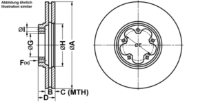 ATE Bremsesæt, skivebremser ijf141c1e7 foraksel ventileret 276mm 24mm for FORD