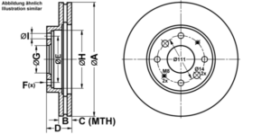 ATE Bremsesæt, skivebremser ijf141cbs7 foraksel ventileret 276mm 24mm for PEUGEOT CITROËN MITSUBISHI