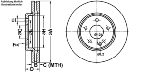 ATE Bremsesæt, skivebremser ijf141d237 foraksel ventileret 288mm 25mm for MERCEDES-BENZ MAYBACH
