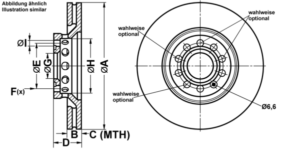 ATE Bremsesæt, skivebremser ijf141dh65 foraksel ventileret 312mm 25mm for SEAT SKODA VAG