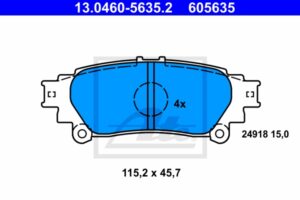 ATE Bremsesæt, skivebremser ijf141e2a5 bagaksel fuld 290mm 12mm for TOYOTA LEXUS