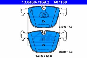 ATE Bremsesæt, skivebremser ijf141euj3 bagaksel ventileret 345mm 24mm for BMW