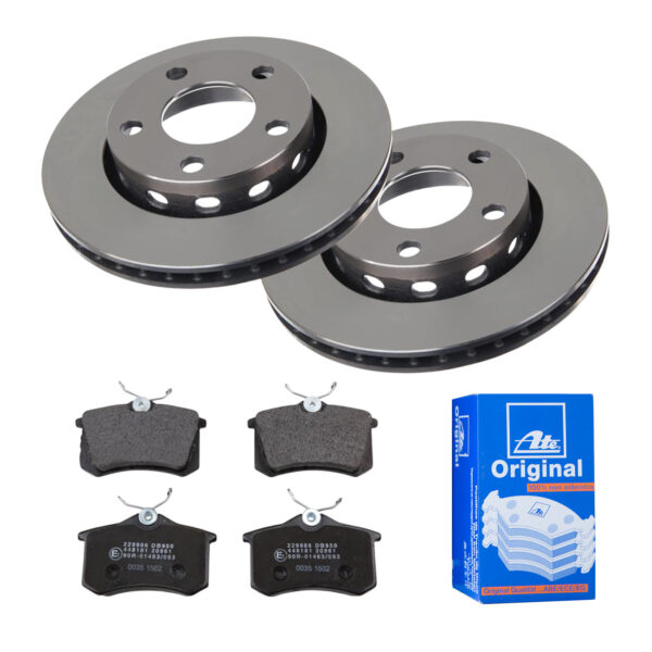 ATE Bremsesæt, skivebremser ijf141fcq1 bagaksel ventileret 256mm 22mm for PEUGEOT CITROËN VAG SEAT SKODA