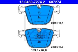 ATE Bremsesæt, skivebremser ijf141ge10 bagaksel ventileret 345mm 24mm for BMW