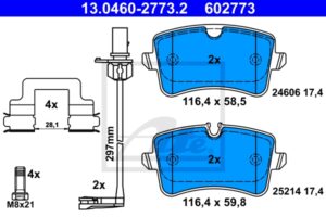 ATE Bremsesæt, skivebremser ijf141hz54 bagaksel ventileret 330mm 21mm for VAG PORSCHE