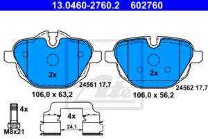 ATE Bremsesæt, skivebremser ijf141i0v0 bagaksel ventileret 330mm 20mm for BMW