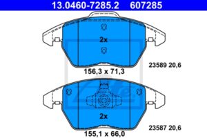 ATE Bremsesæt, skivebremser ijg5y0u1y9 foraksel ventileret 312mm 25mm for VAG SKODA SEAT
