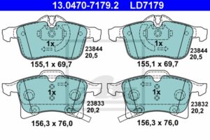 ATE Bremsesæt, skivebremser ijzjsg6qw5 foraksel ventileret 308mm 25mm for OPEL VAUXHALL SAAB