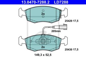 ATE Bremsesæt, skivebremser ijzjsgh676 foraksel ventileret 257mm 22mm for OPEL FIAT VAUXHALL