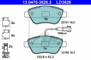 ATE Bremsesæt, skivebremser ijzjsghdp6 foraksel ventileret 257mm 22mm for PEUGEOT CITROËN FIAT