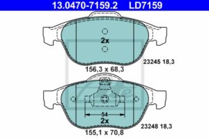 ATE Bremsesæt, skivebremser ijzjsghl98 foraksel ventileret 324mm 28mm for RENAULT