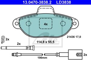 ATE Bremsesæt, skivebremser ijzjsghlf4 bagaksel fuld 240mm 11mm for FORD FIAT