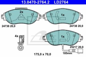 ATE Bremsesæt, skivebremser ijzjsgiqs3 foraksel ventileret 340mm 30mm for VAG SKODA