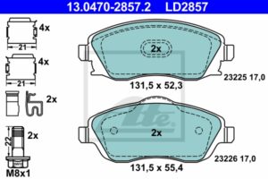 ATE Bremsesæt, skivebremser ijzjsgj1m3 foraksel ventileret 280mm 24mm for VAUXHALL OPEL