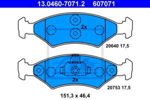 ATE Bremsesæt, skivebremser ijzjsgjlh8 foraksel ventileret 239mm 20mm for FORD MAZDA