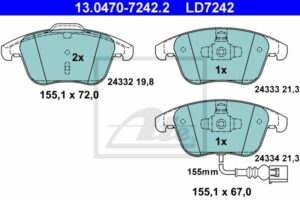 ATE Bremsesæt, skivebremser ijzjsgjvz6 foraksel ventileret 312mm 25mm for VAG SKODA SEAT
