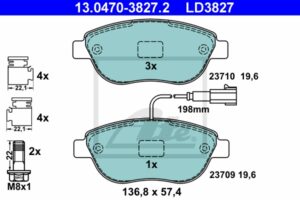 ATE Bremsesæt, skivebremser ijzjsgjxt2 foraksel ventileret 284mm 22mm for PEUGEOT CITROËN OPEL VAUXHALL FIAT