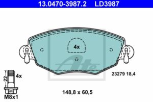 ATE Bremsesæt, skivebremser ijzjsgjzb6 foraksel ventileret 300mm 23mm for FORD JAGUAR