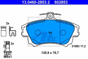 ATE Bremsesæt, skivebremser ijzjsgk2h0 foraksel ventileret 281mm 23mm for VOLVO MITSUBISHI