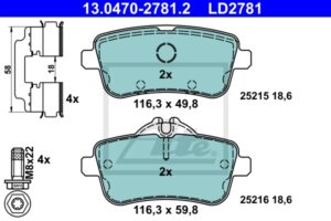 ATE Bremsesæt, skivebremser ijzjsgkkn4 bagaksel fuld 325mm 14mm for MERCEDES-BENZ MAYBACH