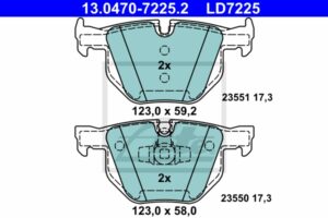 ATE Bremsesæt, skivebremser ijzjsgla52 bagaksel ventileret 336mm 22mm for BMW