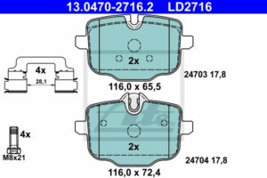 ATE Bremsesæt, skivebremser ijzjsglfb8 bagaksel ventileret 345mm 24mm for BMW