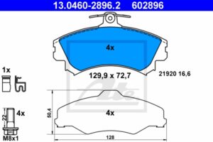 ATE Bremsesæt, skivebremser sg000008cs foraksel ventileret 256mm 24mm for SMART MITSUBISHI