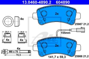 ATE Bremsesæt, skivebremser sg00000ci6 bagaksel ventileret 300mm 22mm for FIAT PEUGEOT CITROËN
