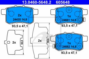 ATE Bremsesæt, skivebremser sg00000cur bagaksel fuld 296mm 9mm for HONDA