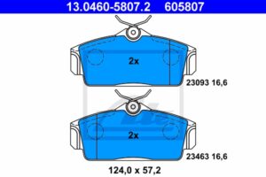 ATE Bremsesæt, skivebremser sg00000cw0 bagaksel fuld 258mm 10mm for NISSAN