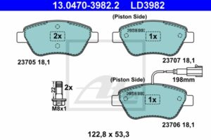 ATE Bremsesæt, skivebremser sg00000cwl foraksel fuld 251mm 10mm for PEUGEOT CITROËN FIAT