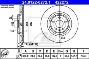 ATE Bremsesæt, skivebremser sg00000cwy foraksel ventileret 349mm 21mm for VAG PORSCHE