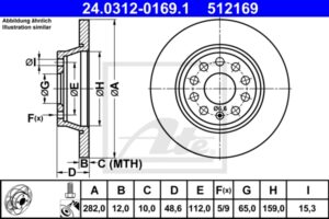 ATE Bremsesæt, skivebremser sg00000cz2 bagaksel fuld 345mm 30mm for VAG SKODA SEAT