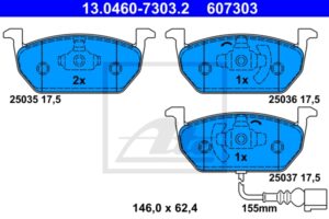 ATE Bremsesæt, skivebremser sg00000cz7 bagaksel ventileret 276mm 24mm for VAG SKODA SEAT