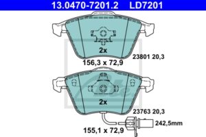 ATE Bremsesæt, skivebremser sg00000d01 foraksel perforeret/ventileret 245mm 30mm for VAG SEAT SKODA