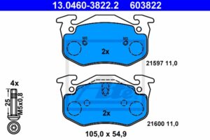 ATE Bremsesæt, skivebremser sg00000d0u foraksel fuld 238mm 8mm for RENAULT DACIA NISSAN
