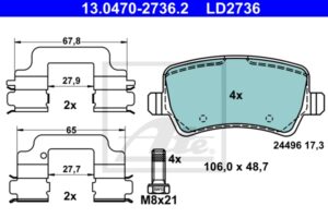 ATE Bremsesæt, skivebremser sg00000d1c bagaksel ventileret 336mm 28mm for FORD VOLVO