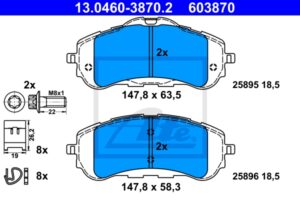 ATE Bremsesæt, skivebremser sg00000d1z foraksel fuld 268mm 12mm for PEUGEOT OPEL CITROËN